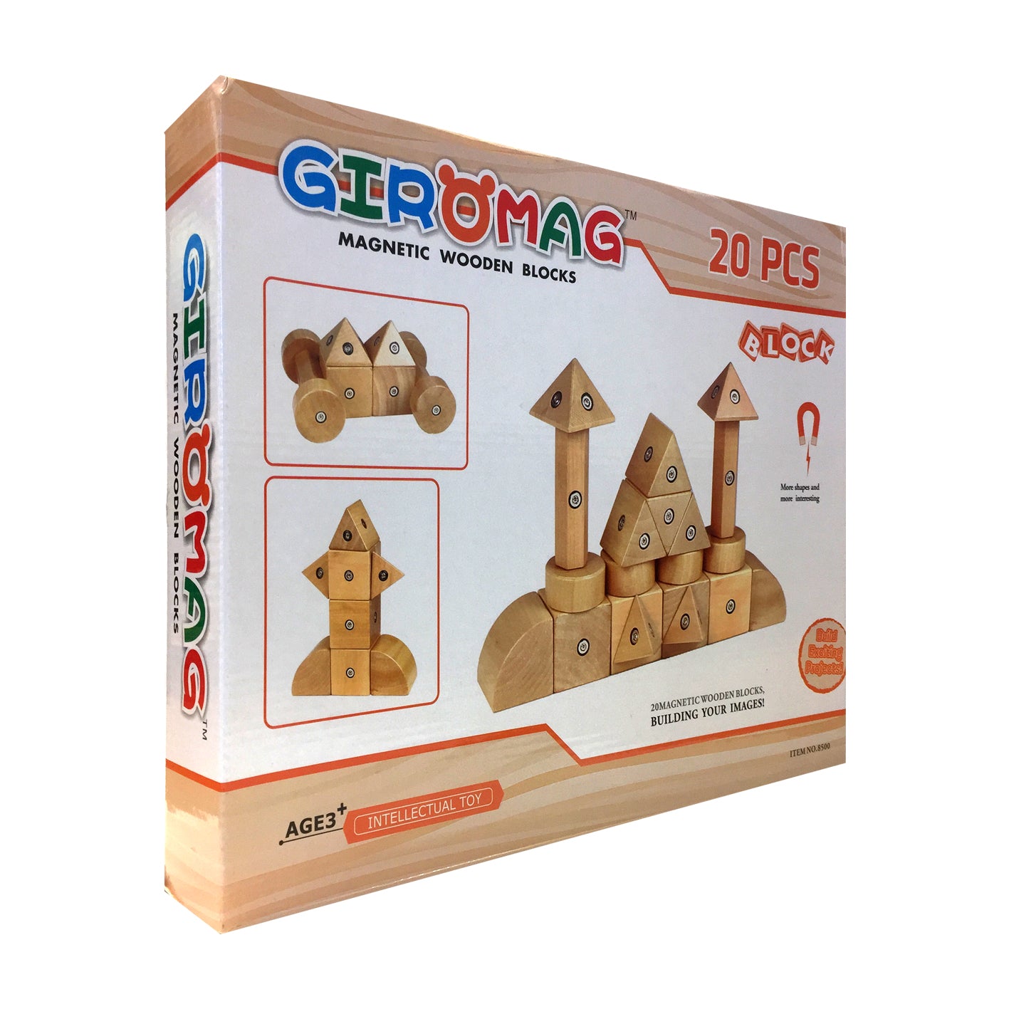 Giromag 20 Piece Magnetic Wooden Blocks (T8500)