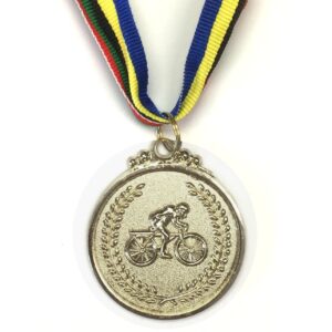 M6 Silver Bicycle Medal 5cm Diameter