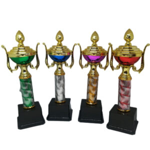 S09P – Plastic Cup Trophies With Pole & Base in Various Colours